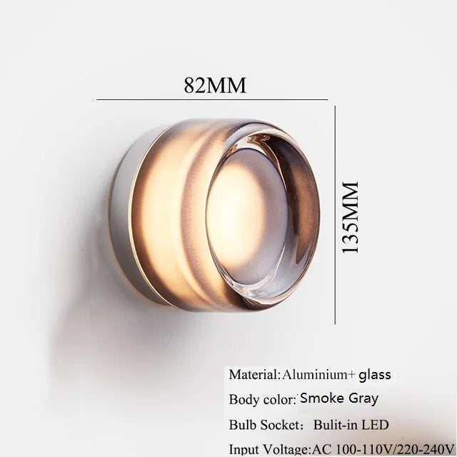Helnys Amber Glass LED Wall Sconce Nordic Modern Wandlamp Applique