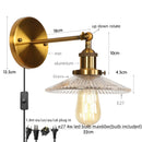 Helnys Industrial Loft LED Wall Lights Plug In Iron Bedside Lamp for Bedroom