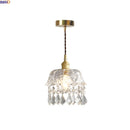 Helnys Crystal LED Pendant Light Clear Glass French Vintage Hanging Lamp