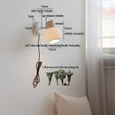 Helnys White Ceramic LED Wall Lamps Switch, Bedroom Stairs Lighting Fixtures