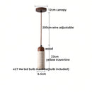 Helnys Wood Stone LED Pendant Light - Adjustable Nordic Modern Hanging Lamp