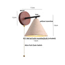 Helnys LED Wall Light Hotel Hallway Wood Pull Chain Iron Mirror Light