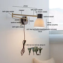 Helnys Swing Copper Arm LED Wall Lamp in White Ceramic