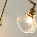 Helnys Brass Swing Arms LED Wall Light, Modern Nordic Clear Glass Bedside Lamp