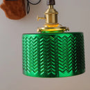 Helnys Nordic LED Pendant Lights Green Glass Copper Knob Switch Hanging Lamp