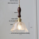 Helnys LED Pendant Lights: Japan Style Clear Glass Wood Chandelier