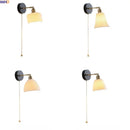 Helnys White Ceramic LED Wall Sconce - Modern Nordic Decor Wall Lamp Sconce