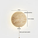 Helnys Yellow Travertine Stone LED Wall Sconce Light for Bedroom Living Room