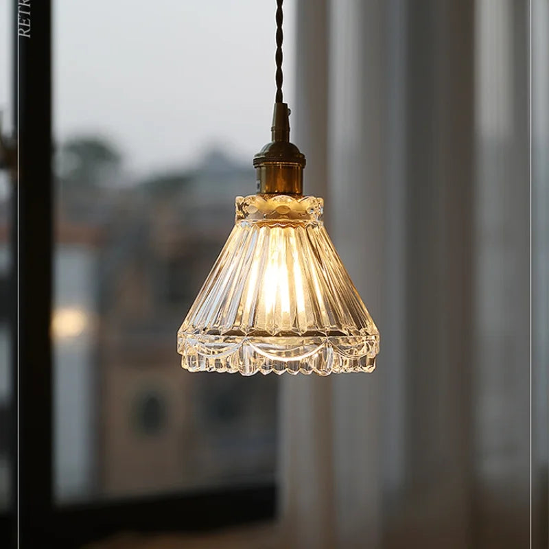 Helnys Clear Glass LED Pendant Light - Nordic Modern Kitchen Hallway Interior Decor