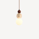 Helnys Nordic Modern Wood Stone Glass Pendant Lamp for Bedroom Living Room
