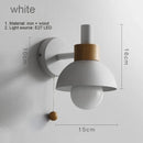 Helnys Wood Sconce LED Wall Lamp with Pull Chain Switch