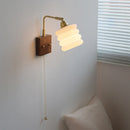 Helnys Rotatable Nordic Glass Wall Sconce with Pull Chain Switch
