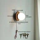 Helnys Wabi Sabi LED Wall Sconce White Glass Walnut Wood Modern Decor