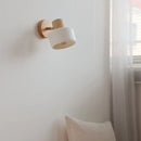 Helnys Wood White Ceramic Wall Lights - Pull Chain Switch LED Mirror Light