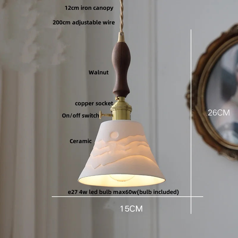 Helnys Ceramic Pendant Light for Home Decor & Dining Room- Modern Nordic Style