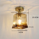 Helnys Amber Glass Ceiling Lamp LED 4W Copper Socket for Home Lighting