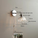 Helnys Clear Glass Silver LED Wall Sconce Iron Arm Adjustable E26 E27 Socket