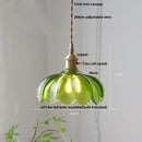 Helnys Nordic Amber Glass LED Pendant Lamp Adjustable Hanging Light