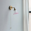 Helnys Flower Design LED Wall Light Yellow Pink Glass Bedroom Lamp