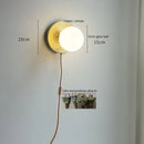 Helnys Glass Ball LED Wall Light Pull Chain Bedroom Cafe Bathroom Mirror Stair Lamp