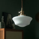 Helnys Modern Glass Copper Pendant Light for Bedroom & Living Room