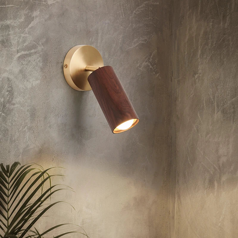Helnys Nordic LED Wall Light - Modern Wood Indoor Lamp for Home Decor