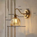 Helnys Glass Copper LED Wall Sconce with Switch and Knob - Modern Nordic Design