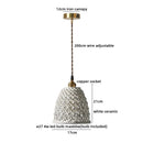 Helnys White Ceramic LED Pendant Light - Minimalist Loft Coffee Shop Illumination