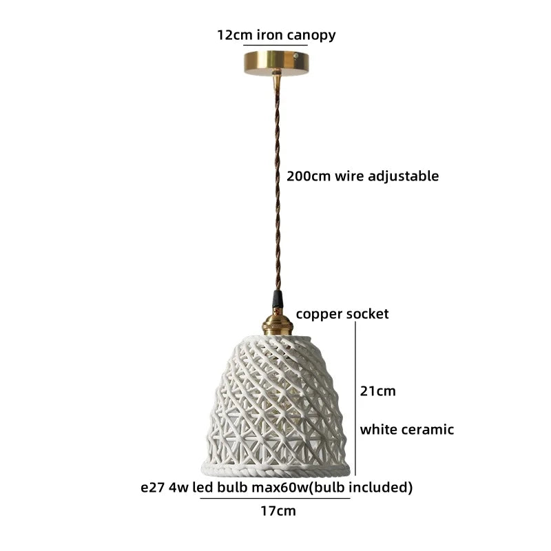 Helnys Ceramic LED Pendant Light for Modern Indoor Decor