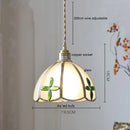 Helnys Butterfly Glass Copper LED Pendant Lamp for Home Indoor Decor