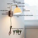 Helnys Vintage Brass Ceramic LED Wall Lamp with Pull Chain Switch