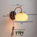 Helnys Art White Flower Wall Lamp with LED Light & Wood Shade