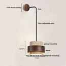 Helnys LED Adjustable Wall Lamp with Pull Chain Switch, Yellow Travertine White Glass