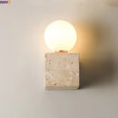 Helnys Yellow Stone Glass LED Square Wall Light for Modern Home Decor