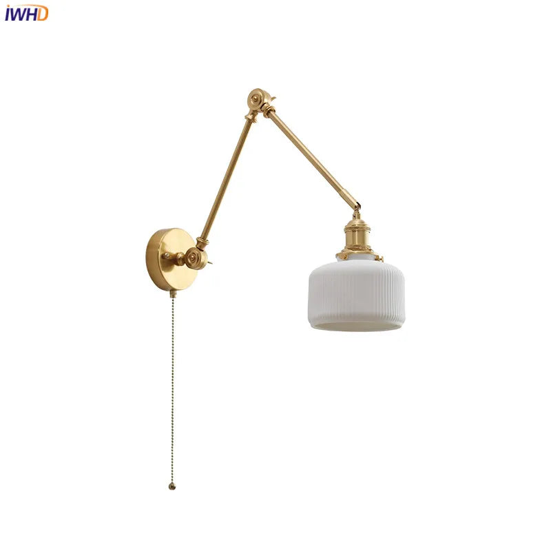 Helnys Copper Swing Arm LED Wall Sconce Up Down Nordic Modern Wandlamp