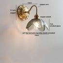 Helnys Flower Design LED Wall Light Glass Antique Gold Modern Bedside Lamp