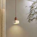 Helnys Square Yellow Travertine LED Pendant Light Fixture - Adjustable and Stylish