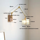 Helnys Cube Glass LED Wall Lights with Pull Chain Switch for Modern Decor