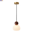 Helnys Nordic LED Pendant Lamp White Wood Chandelier - Modern Hanging Light