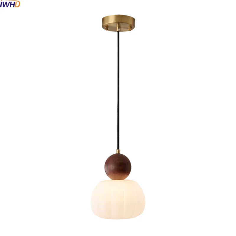 Nordic LED Pendant Lamp White Wood Chandelier Helnys Brand
