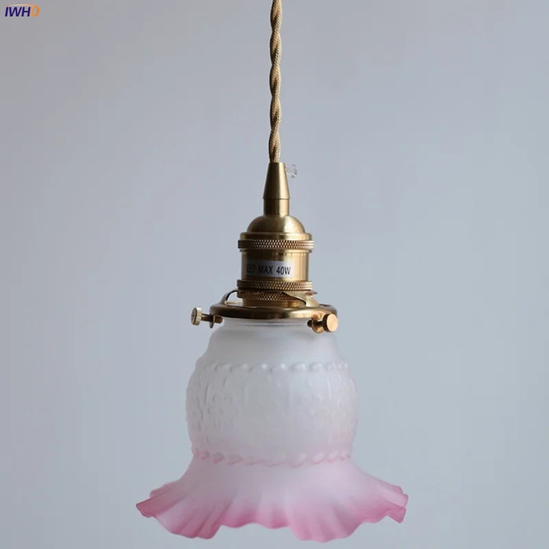 Nordic Flower Glass Pendant Lights by Helnys - Adjustable 2m Wire Length