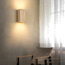 Helnys Nordic LED Wall Light COB Travertine Bedside Lamp - Yellow Square