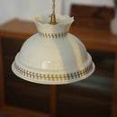 Helnys Flower Ceramic LED Pendant Light, Modern Nordic Style Copper Hanging Lamp