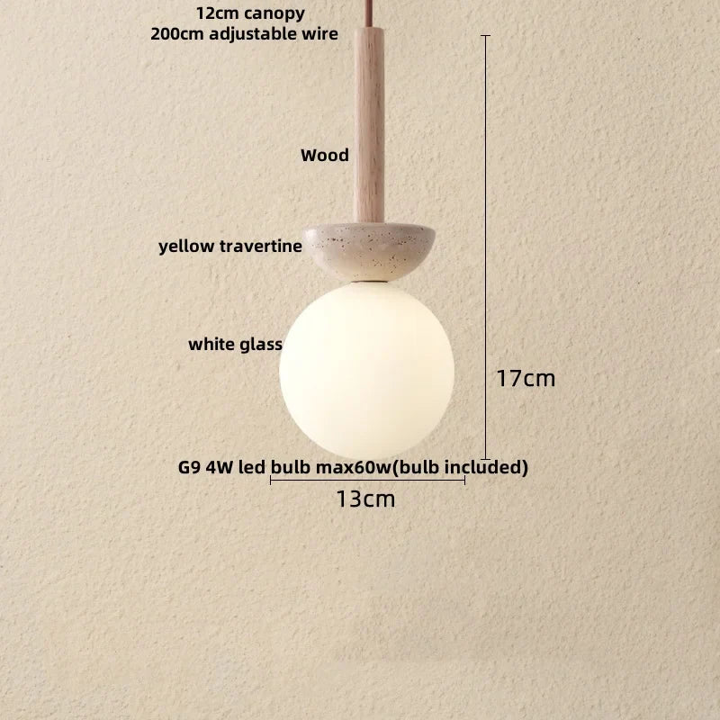 Helnys Yellow Stone LED Pendant Light - Nordic Modern Design