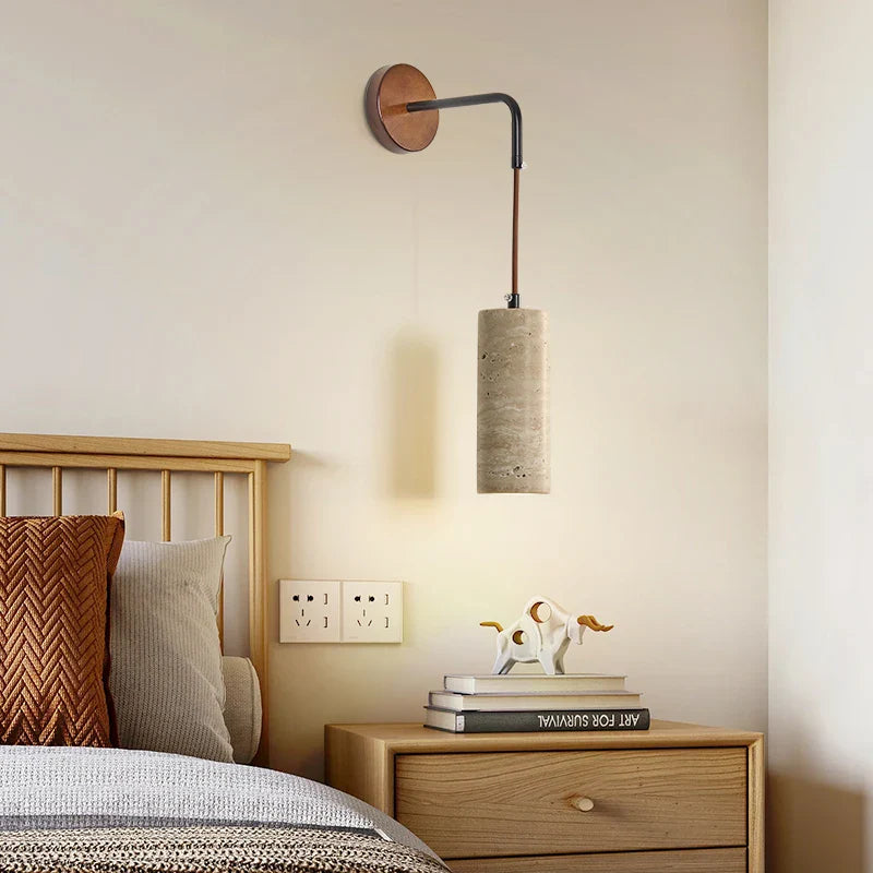 Helnys Yellow Stone LED Wall Light Sconce Modern Nordic Bedside Lamp
