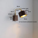 Helnys Walnut Wood LED Wall Sconce with Pull Chain Switch