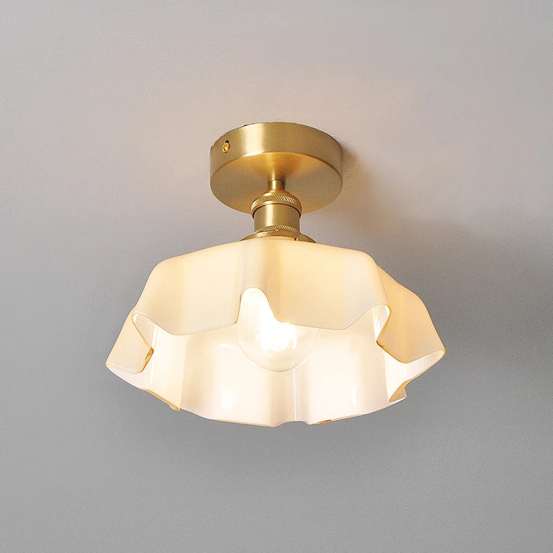 Helnys Milky Glass LED Ceiling Lamp Modern Indoor Lighting for Home and Living Room