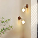 Helnys White Glass Ball LED Wall Sconce for Bedroom, Living Room & Stair Light