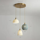 Helnys Bule Ceramic LED Pendant Lamp Modern Nordic Hanging Light for Bedroom Restaurant