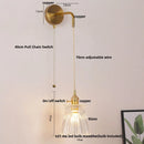 Helnys Adjustable LED Wall Lights Glass Bedside Lamp Modern Stair Light Fixtures